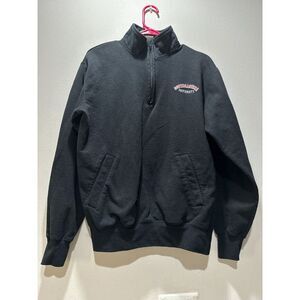 Vintage Champion 1/4 Zip Sweater Men M Black Jumper Southeastern University 90s